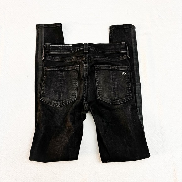Rag & Bone High Rise Ankle Skinny Tuxedo Stripe Denim Jeans Size 24 - Picture 3 of 8